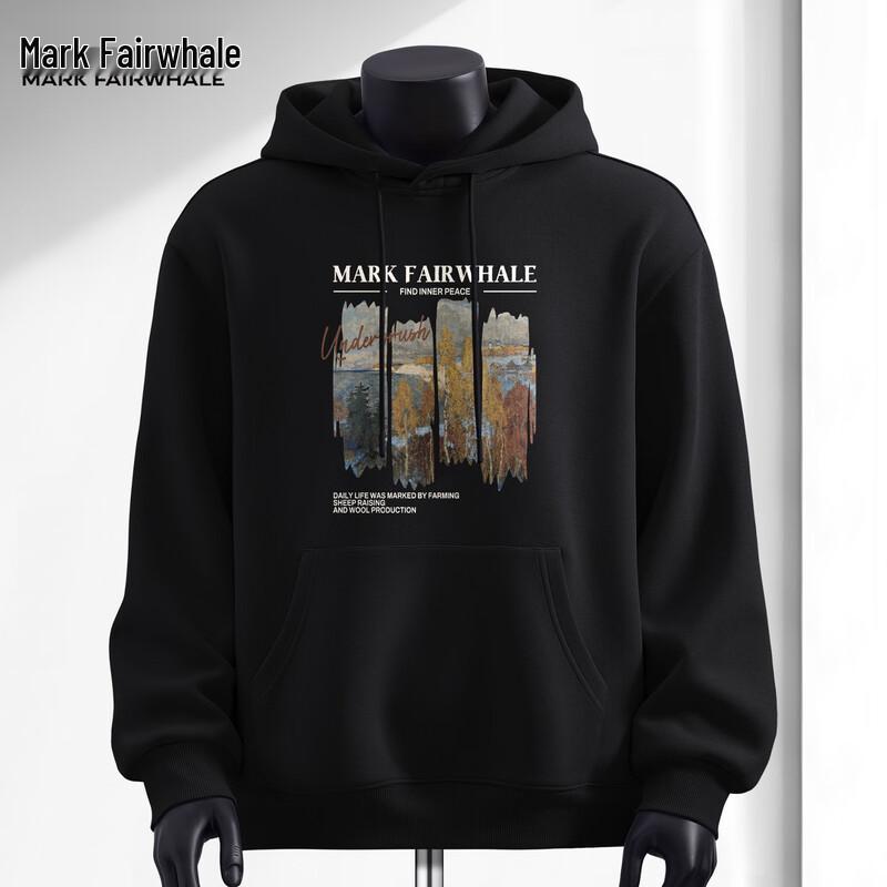 Mark Fairwhale Men's 2025 Autumn Loose Hooded Graphic Sweatshirt