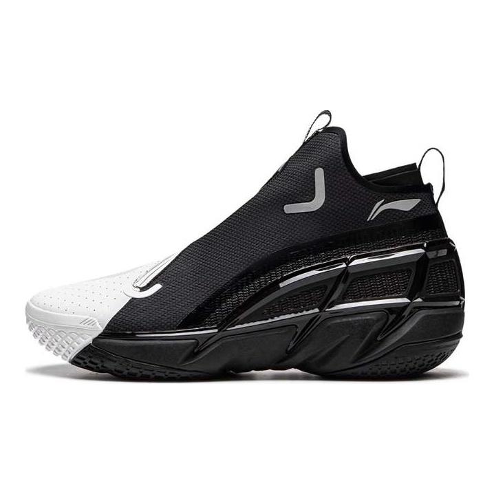 Баскетбольные кроссовки Li Ning BadFive 4 с амортизацией, нескользящие, износостойкие, средней высоты, мужские, Черно-белые ABFU031-1