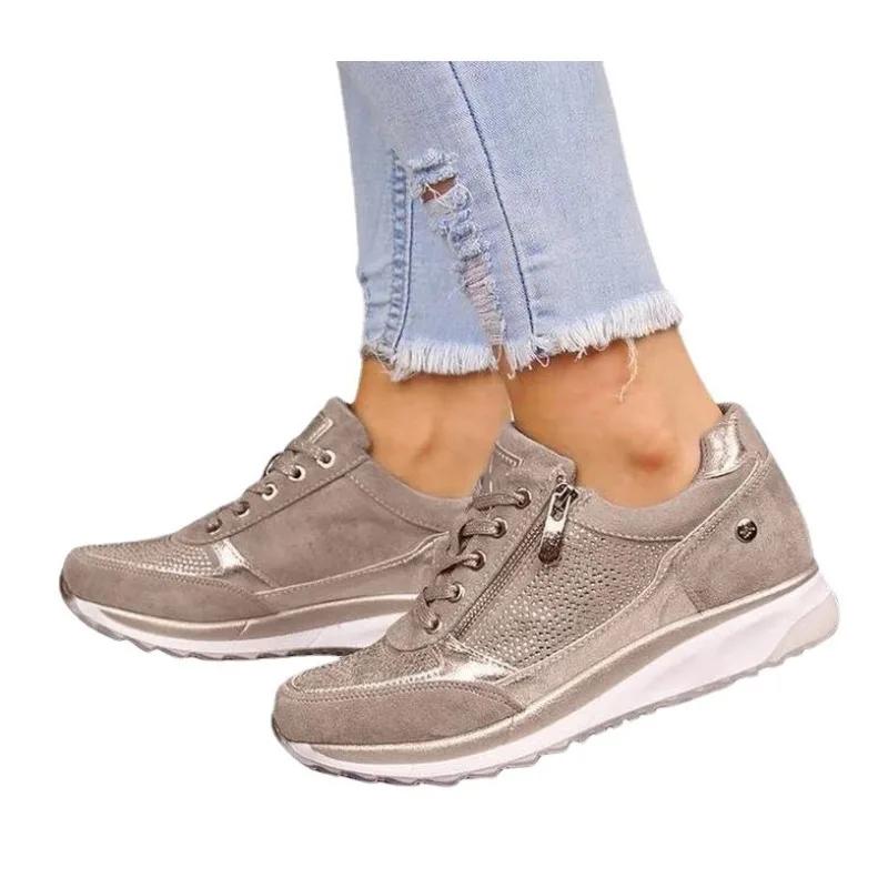 New Women's Wear-resistant Wedge Sneakers Lightweight Female Shoes Womens Vulcanized Shoes Breathable Shoes