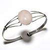 Rose Quartz Gemstone 925 Silver Plated Handmade Jewelry Cuff Bangle