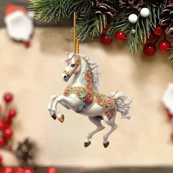 Акриловая подвеска в виде лошади 2D Шарм для зеркала автомобиля Модный брелок для сумки DIY