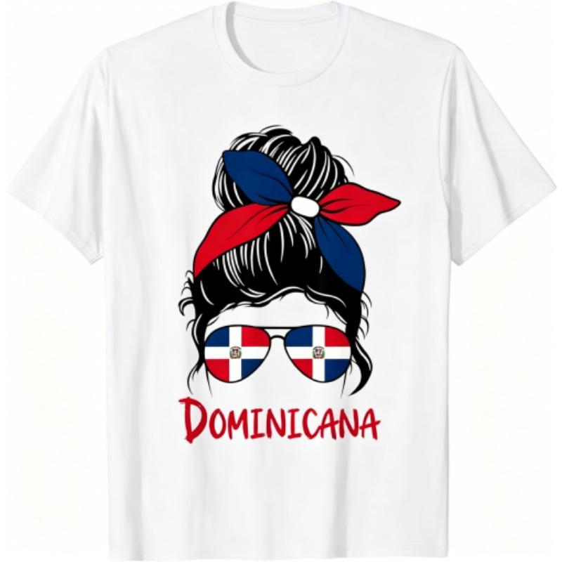 Funny Dominican Glasses Girl Pattern Print Kids T-shirt Summer Girls Boys Casual Fashion Tops Kids O-Neck Short Sleeve T-shirt Clothing