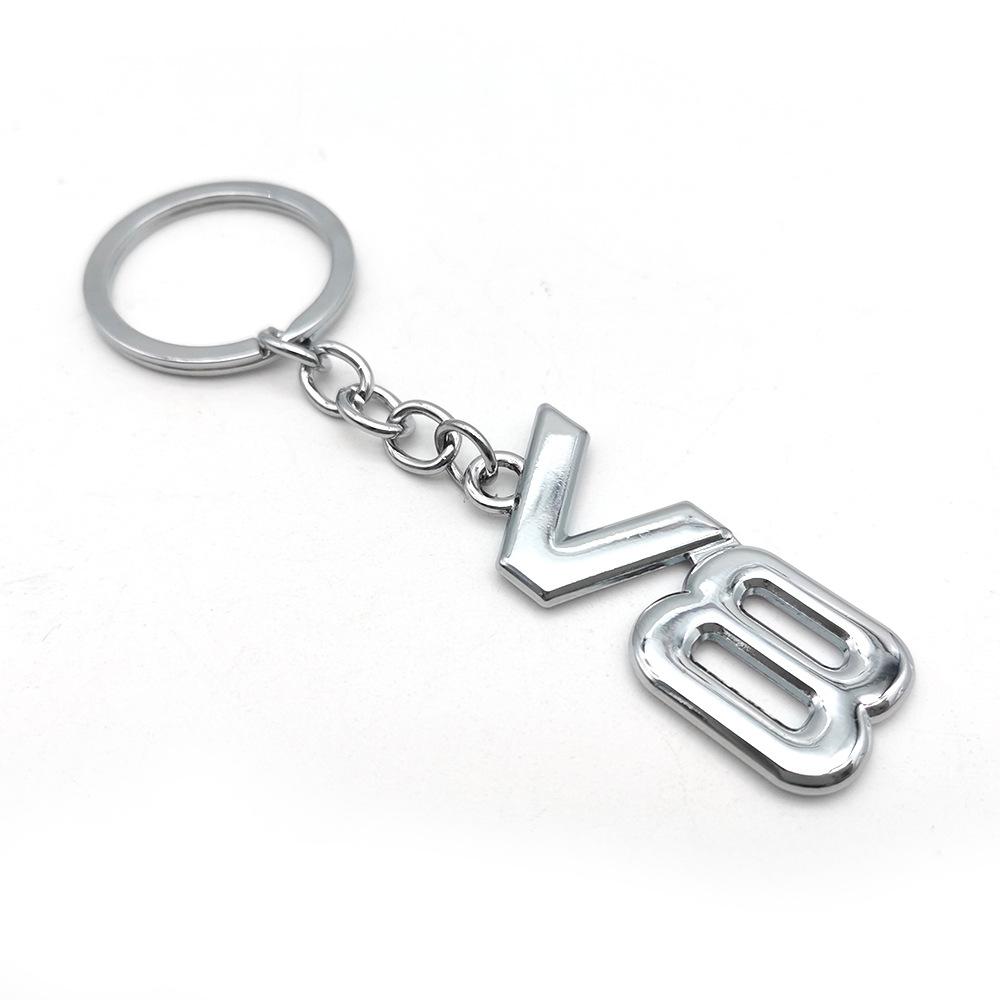 3D Metal V8 Logo Style Car Keychain Keyring Key Chain Ring Holder for Ford Jeep Dodge Toyota 4Runner LAND CRUISER Chevrolet