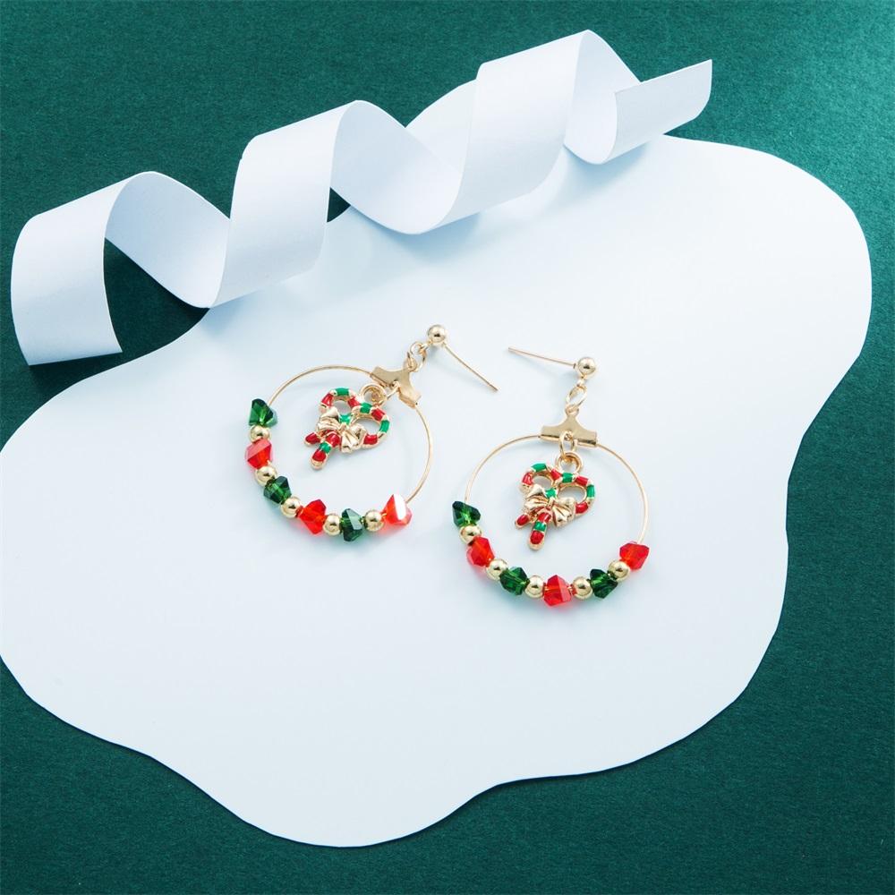 Рождественская серия сережек 2024 года, серьги с геометрическим узором в форме рождественской елки Санта-Клауса, модные и игривые серьги