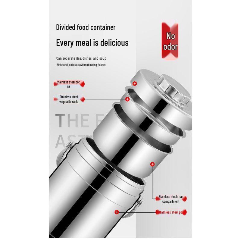 Двухслойный изотермический ланч-бокс из нержавеющей стали - Ланч-бокс большой вместимости для взрослых