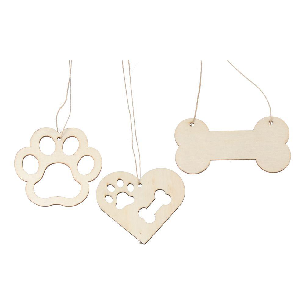 33pcs Paw, 8*7.8cm Unfinished Sign Blank Hanging Slices for Pet House Decoration