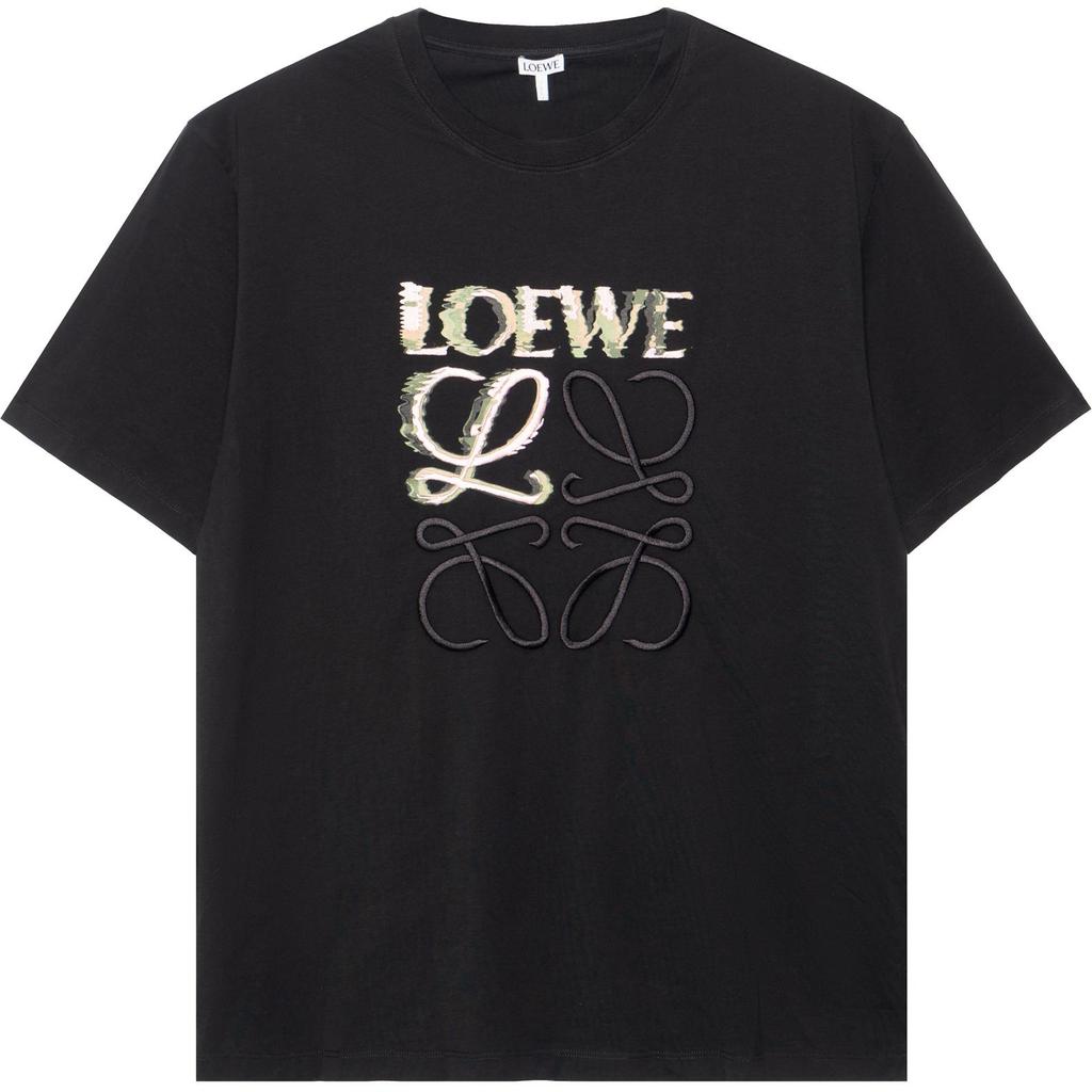 LOEWE T-Shirts Men's Black Crew Neck Moderate H526Y22J61-1489