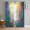 Радужные звездные мечты, шифоновые прозрачные шторы для гостиной, спальни, украшения дома, оконные вуали, тюлевые шторы, занавески