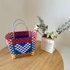 Сумка любви Большая вместимость ПП пластик ручной работы цветная полоска любви сумка для хранения Открытая сумка