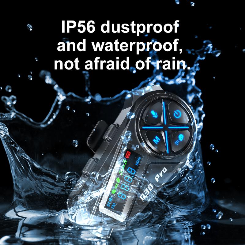 Мотоциклетная гарнитура Bluetooth 500 м Интерком с фонариком Освещение Светодиодный Цифровой Обмен музыкой FM 1000 мАч Bluetooth 5.4