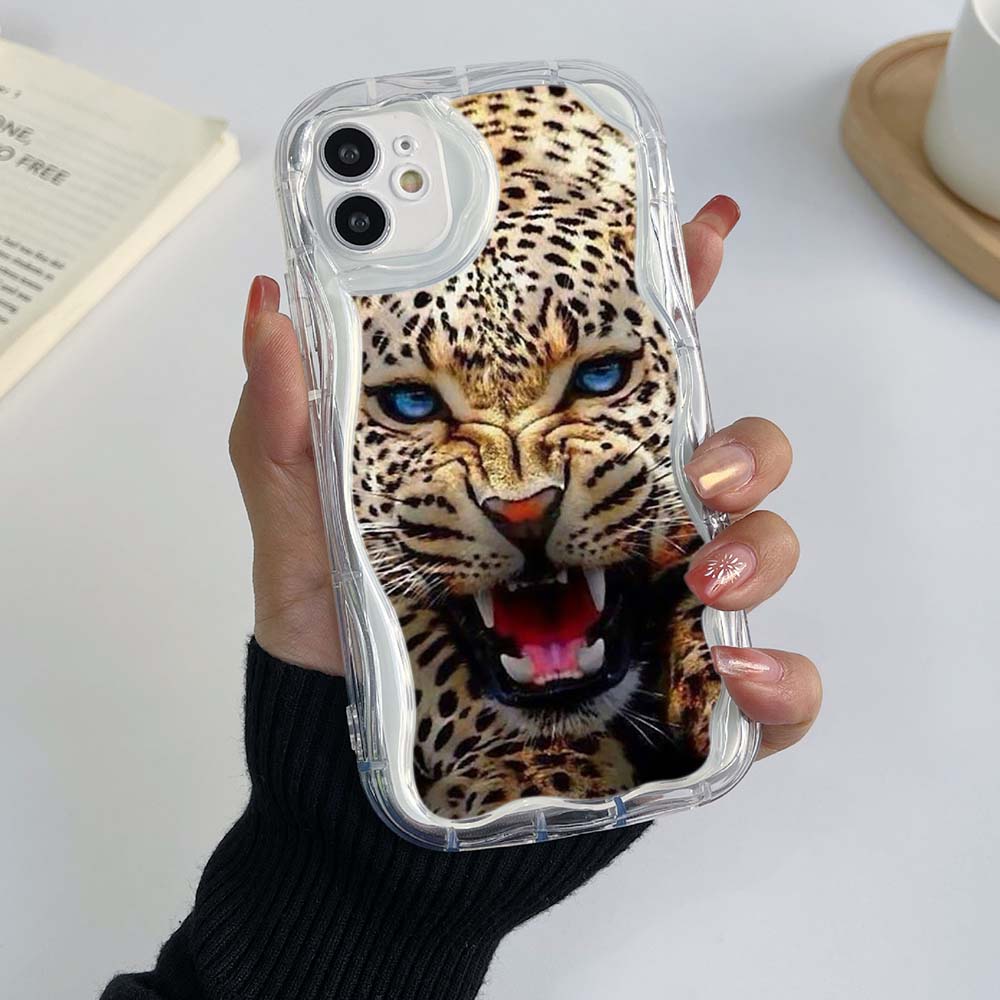 Чехлы для Samsung Galaxy A13 A14 A54 Xiaomi Poco X5 F4 Redmi 13C 12C 10C Huawei Honor 90 Lite A51 Мягкий чехол с эксклюзивным рисунком тигра и леопарда Кремовый узор