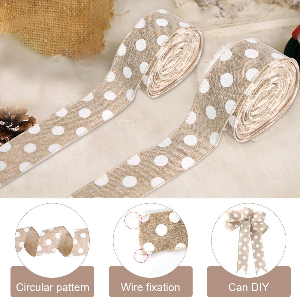 Изысканная Рождественская Лента с Проволочным Краем, Идеально Подходит для Праздничных Украшений и Украшения Елки