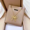 Empty Double-Layer Butterfly Light Luxury Temperament Gorgeous Full Diamond Necklace Women'S Versatile Collarbone Chain Titanium Steel Chain