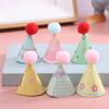 10Pcs/Set Diy Mini Hat Baking Cake Topper Baking Insert 1:12 Dollhouse Miniature Hat Bear Birthday Cap Hairball Christmas Hat Scene Decor Toy