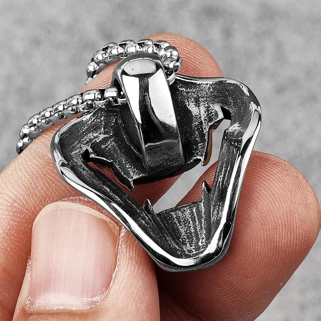 Клыки Самурая Демон Нержавеющая Сталь Мужские Ожерелья Кулон Цепочка Готика Панк для Парня Мужские Украшения Креативность Подарок Оптом