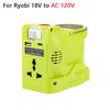 Портативный инвертор 200 Вт для литиевой батареи Ryobi 18 В, генератор с USB Type-c, светодиодная лампа 280 лм, розетка переменного тока