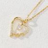 New Fashion Titanium Steel Heart Necklace Senior Sense of Inset Zircon Stainless Steel Collarbone Chain for Women's and Girls