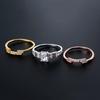 Fashion  Rose Gold Bridal Wedding Ring Sets Shiny Square Natural Zircon Engagement Jewelry