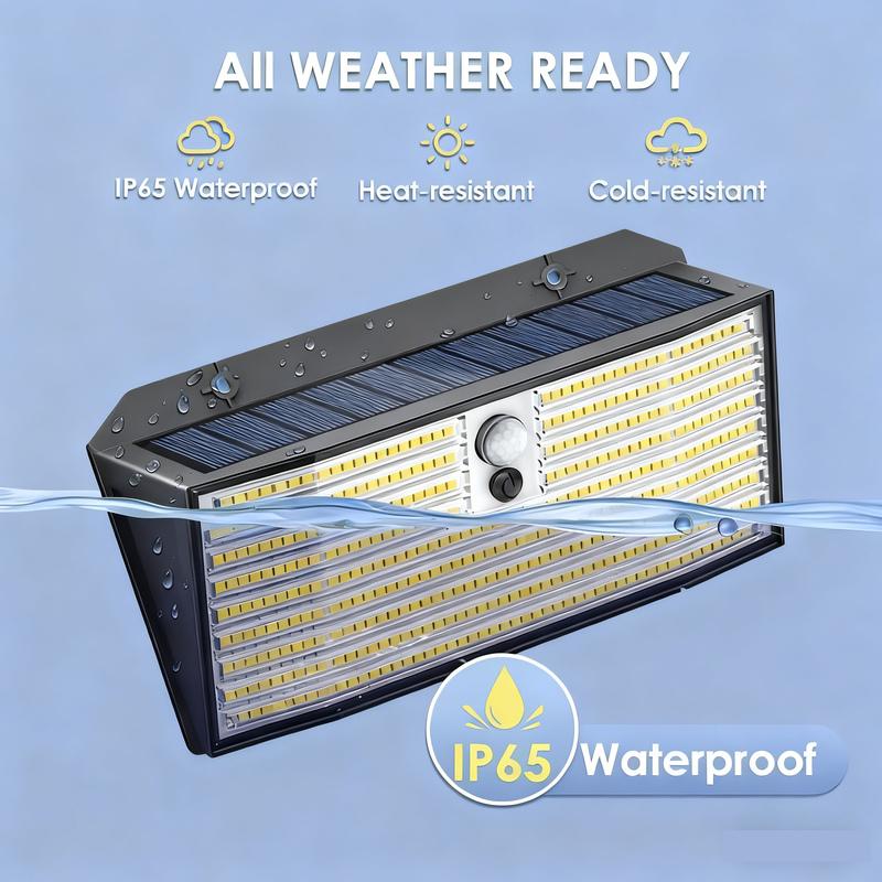 418/528/368 Solar Wall Lights Outdoor Motion Sensor 3 Modes Security Light IP65 Waterproof Solar Powered Wall Light For Outside