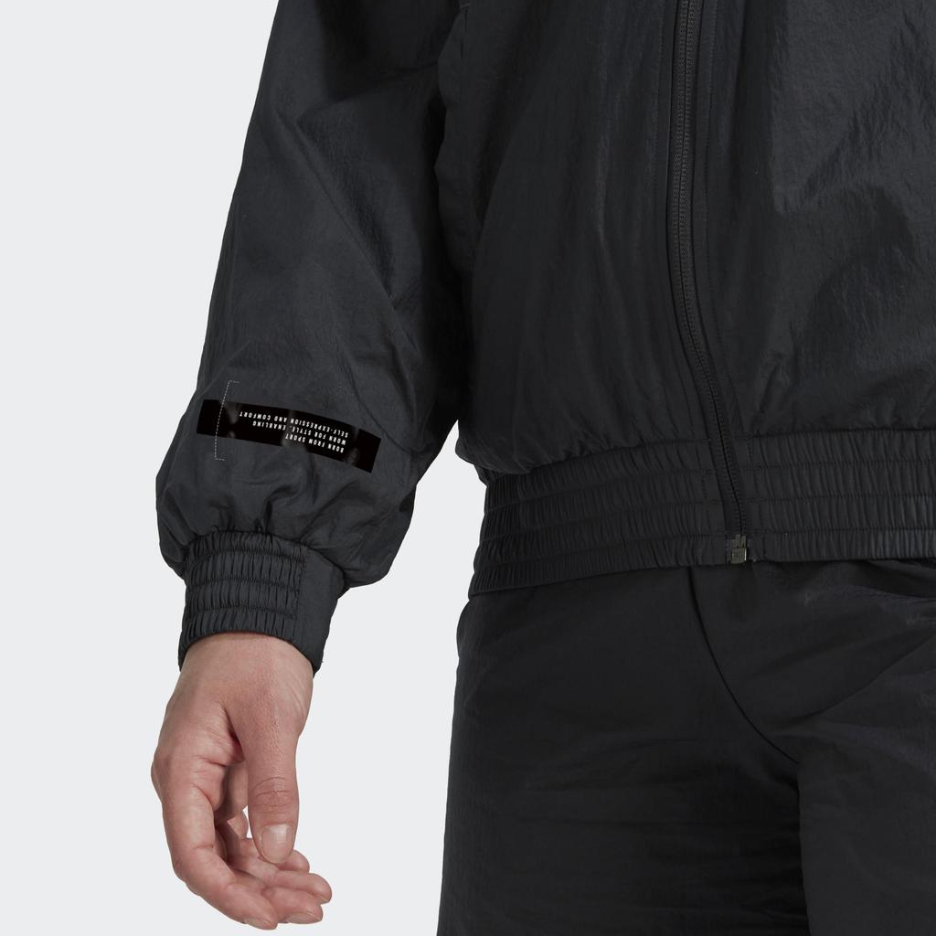 Adidas Однотонная спортивная куртка с длинным рукавом на молнии, женские куртки черного цвета HG4359