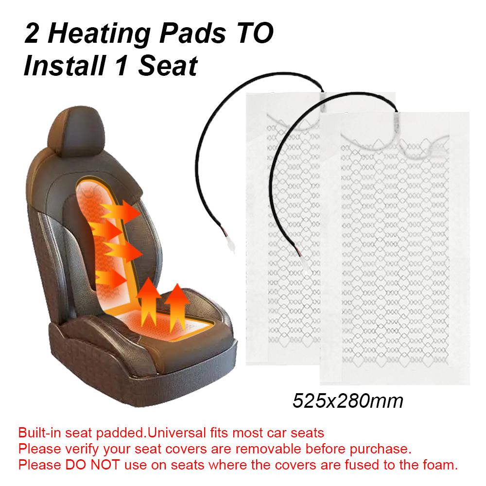 Автомобильные аксессуары - 4 шт. 12 В автомобильная подушка с подогревом, универсальный чехол из углеродного волокна, двойной циферблат, 5-скоростной квадратный переключатель, зимние чехлы для сидений с подогревом