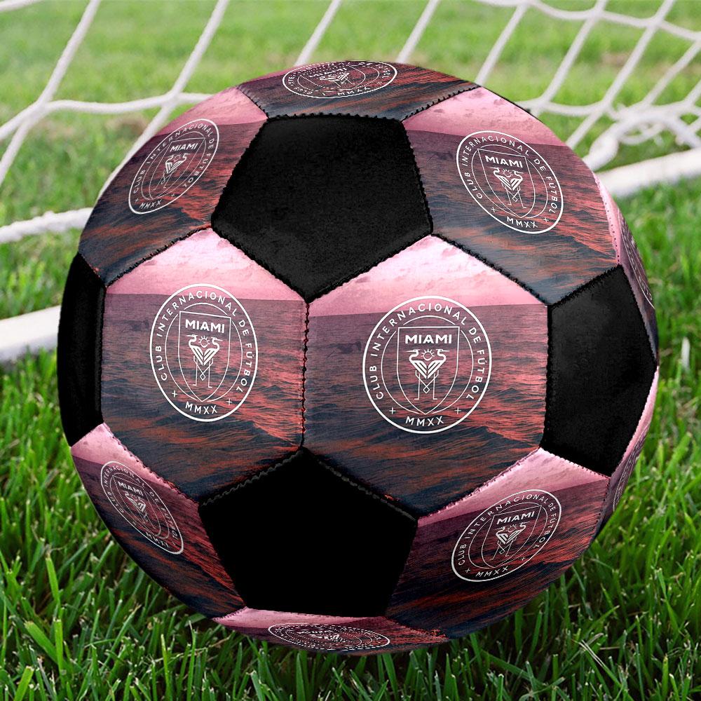 1pc Inter Miami CF Soccer Ball Size 5 Indoor Soccer Ball Fashion Colorful Backyard Game - Great For Sports Fans Gift HE27
