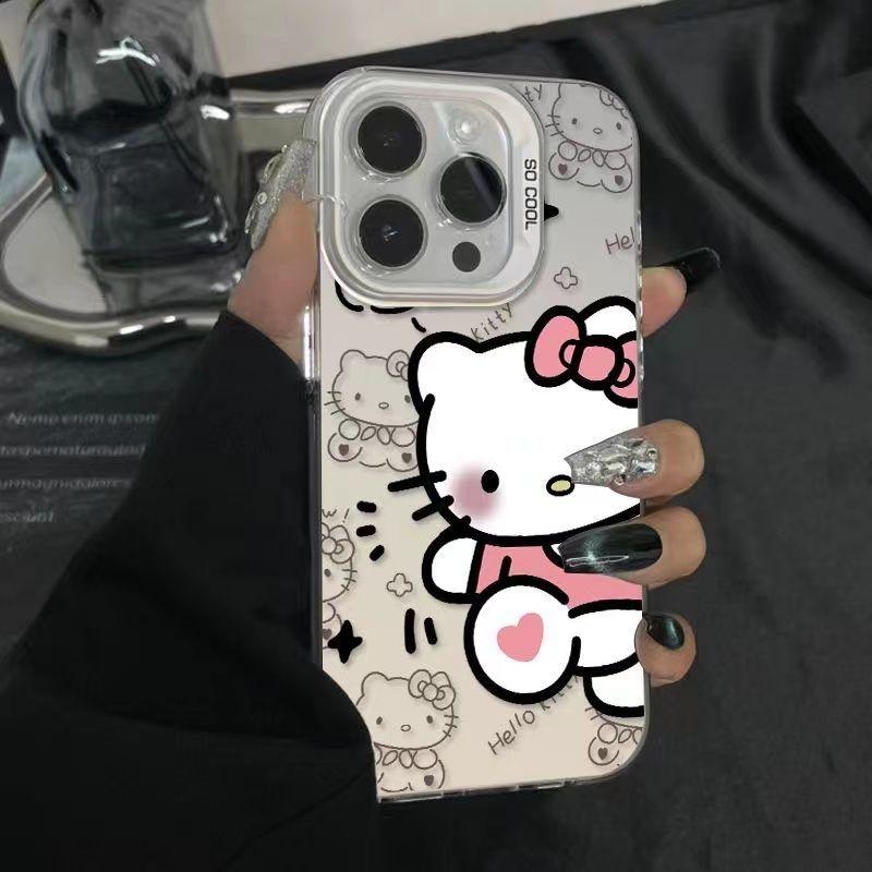 Cute Hello Kitty Casing For Iphone 17 Air 17 Pro Max 1615 14 11 12 13 Pro Max 16 Plus 16e 13 Mini Lovely Cartoon Hard Phone Case