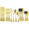 24Pcs Gold Cutlery Set 18/10 Stainless Steel Dinnerware Set Knives Fork Spoon Dinner Tableware Party Kitchen Flatware Silverware