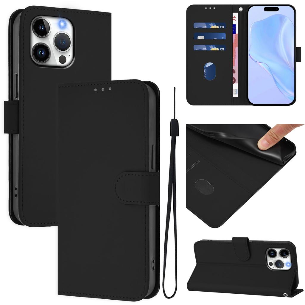 Pure Color PU Flip Leather case Pouch Bag for iPhone 15/16/16 Pro/16 Plus, for iPhone 16 Promax Credit Card Cases Cover