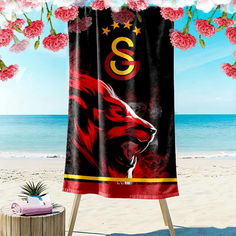 1 шт. Пляжное полотенце Galatasaray SK, Яркое пляжное полотенце, подходящее для активного отдыха, кемпинга, пеших прогулок