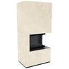 Modular Fireplace KRATKI FLOKI BOX Right 8 kW Ø 160 Quartz Sinter OXIDE BIANCO Black Thermotec