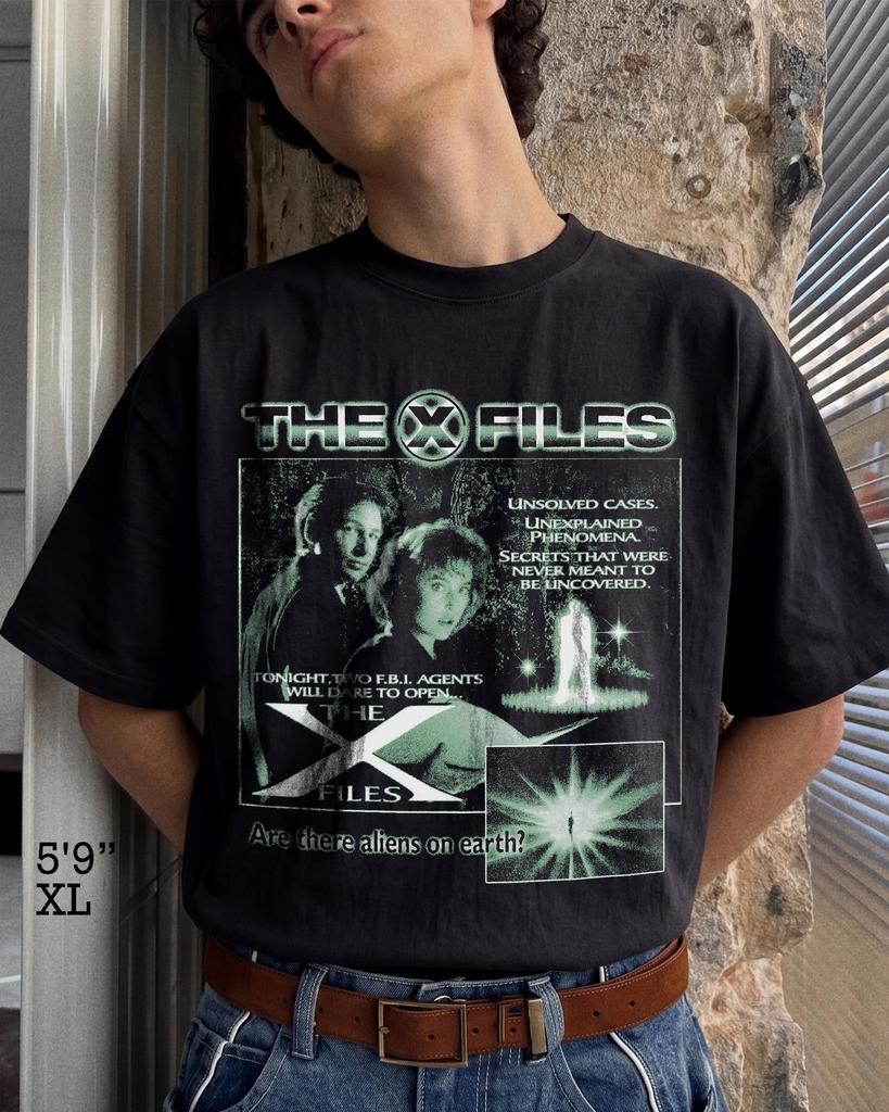 the X-Files | Movie T-Shirt | Flim T-Shirt | Heavyweight Oversized | Drop Shoulder Streetwear Tee | Vintage Style