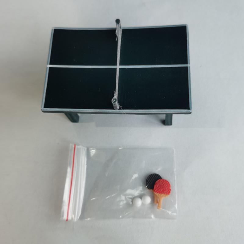 1/12 Dollhouse Miniatures Furniture Tennis Table Bat And Balls Full Set Doll House Decor Toy For Children Xmas Gift Dolls Access