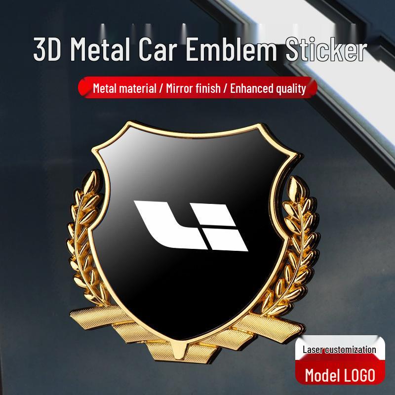 Ideal Cars Wheat Ear Fender Emblem for L6/ONE/L7/L8/L9/MEGA Models - Metal Body Decoration