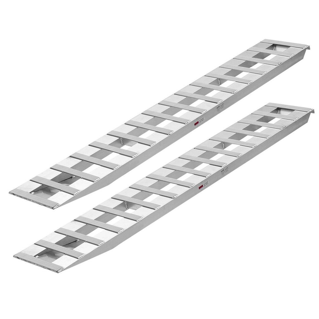 Loading Ramps, 2 Pcs 2400 x 380 mm, Durable Aluminum and Heavy-Duty Trailer Ramp Set with Anti-Slip Plates, 2721.6 kg Combined Capacity, for Carts,