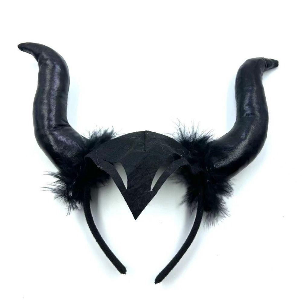 Witch Hair Accessories Ox Horn Hairband Evil Queen Evil Magic Witch Headpiece Costume Accessory