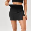 Women's Solid Color Side Slit Bilayer Quick Drying High Waisted Skirt Pants