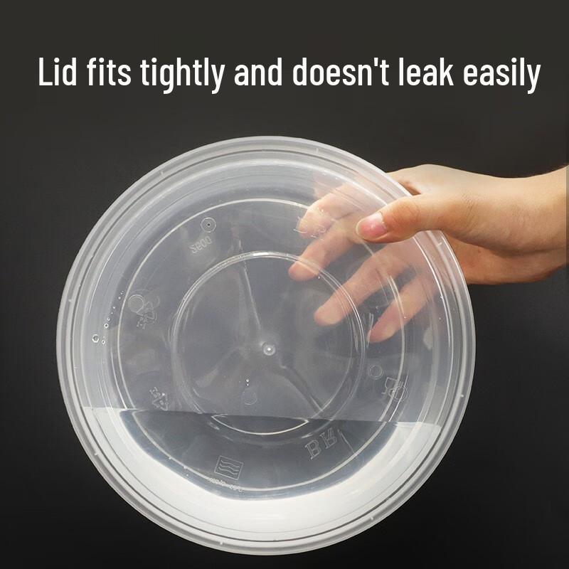 Disposable Round Plastic Food Container with Lid