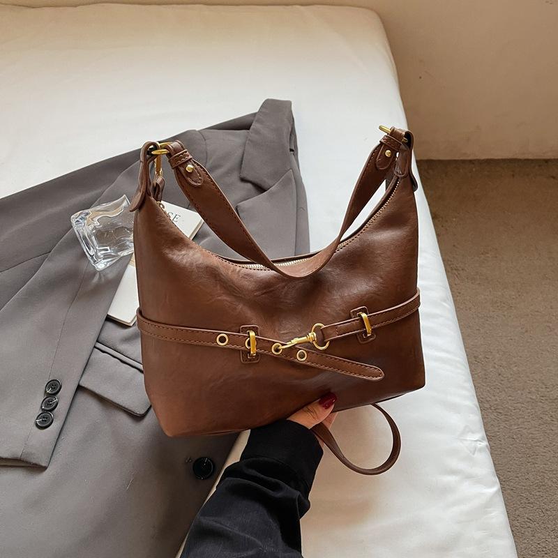 Ретро сумка женская большой вместимости осенняя новая повседневная на плечо простая рабочая сумка-тоут сумка-ведро