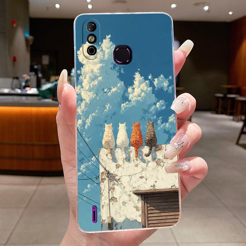For Infinix Smart 4 Case Transparent Luxury Dragon Cute Cool Boys Girls Soft Bumper For Infinix Smart 4 4c X653 X653C Phone Case