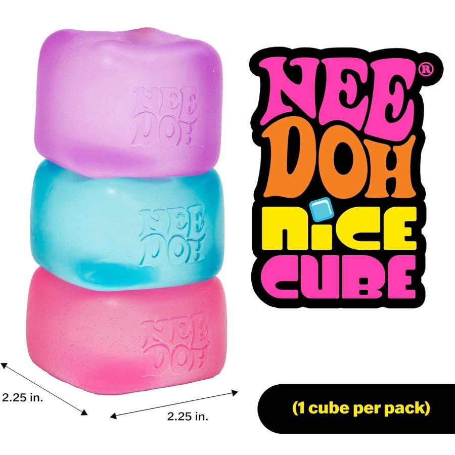Schylling Needoh Nice Cube - Сенсорная игрушка, игрушка-антистресс для сжатия, квадратная музыкальная игрушка-сквиш
