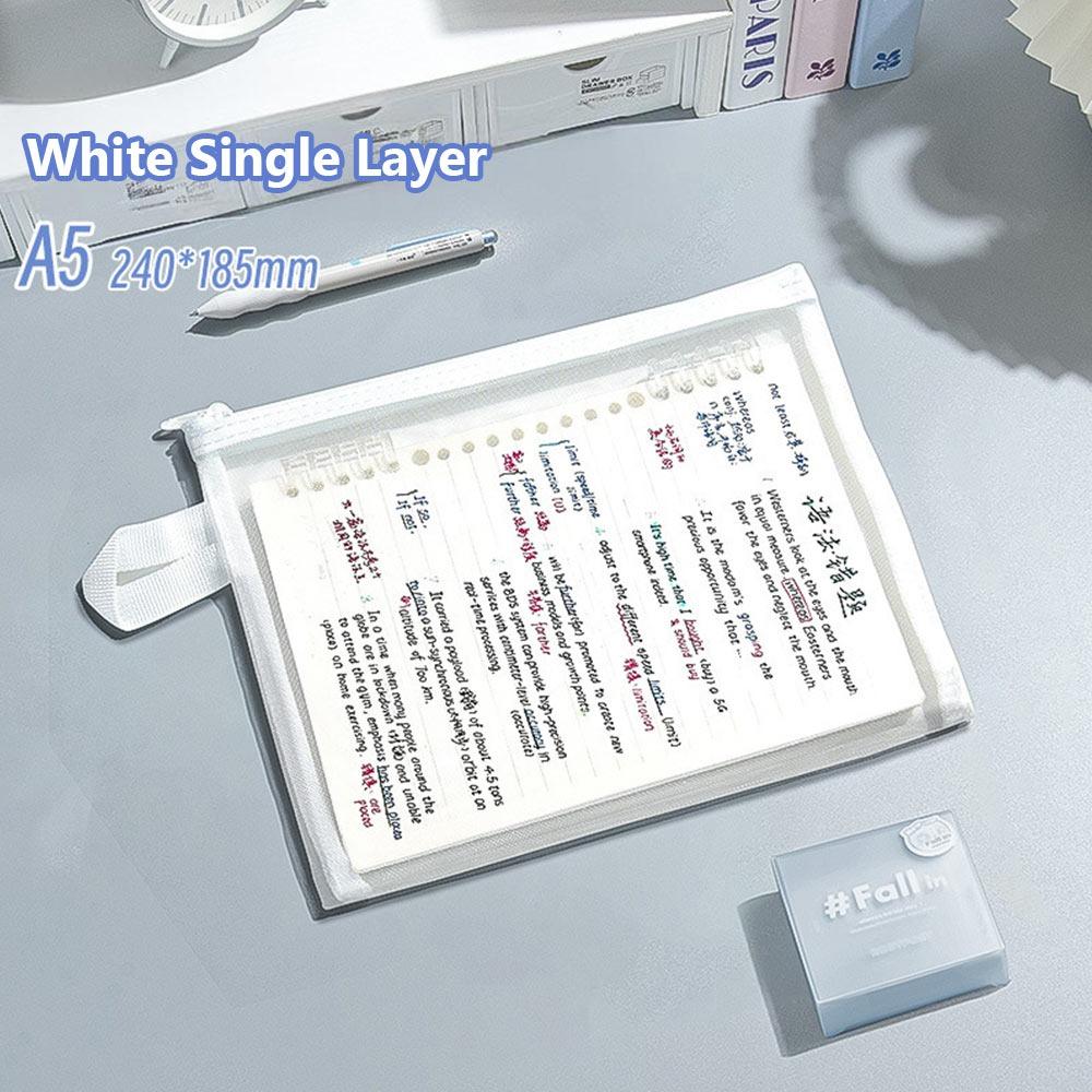 Double Layers Mesh Storage Bag A4/A5/A6 Pen Bag High Quality File Bag  Gift