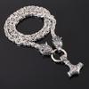 Nordic Viking Mythology Thor 'S Hammer Pendant Necklace Silver Emperor Chain Wolf Head Necklace Popular Style 