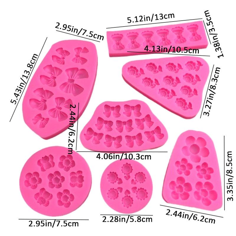 Милые мультяшные цветы, банты, пчелы, помадка, силиконовые формы, сделай сам, кексы, помадка, украшение торта, шоколадные конфеты, форма для выпечки
