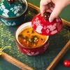 Vine flower stew cup Ceramic crock pot soup stew cup Household high-value steaming cup Water-proof stew with lid Steamed egg soup cup Stew pot