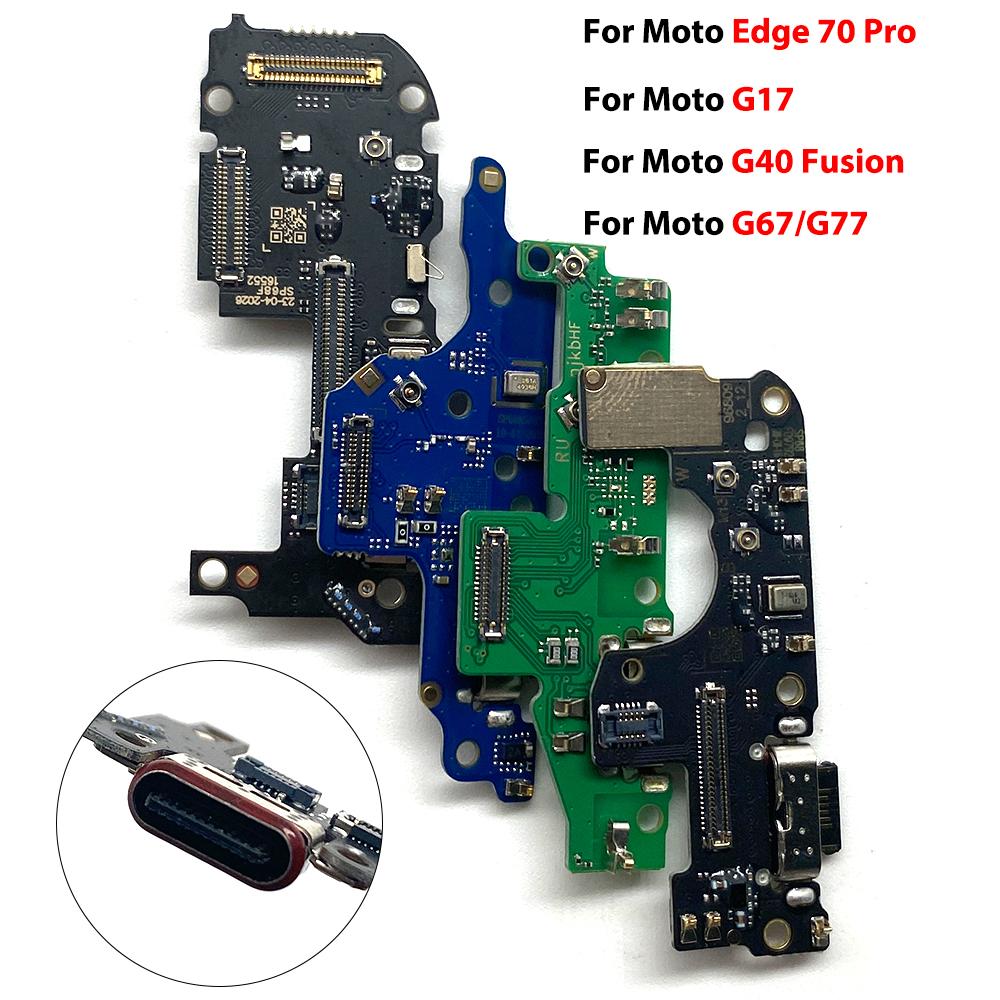 Шлейф зарядного порта для Moto Edge 71 Fusion G67 Power G17 G17 G77 USB-разъем док-станции с микрофоном Ремонт