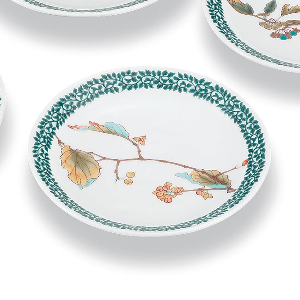 Kutani Ware Iwataya Plate Set with Different Nut Designs 5.8-inch AP7-0116