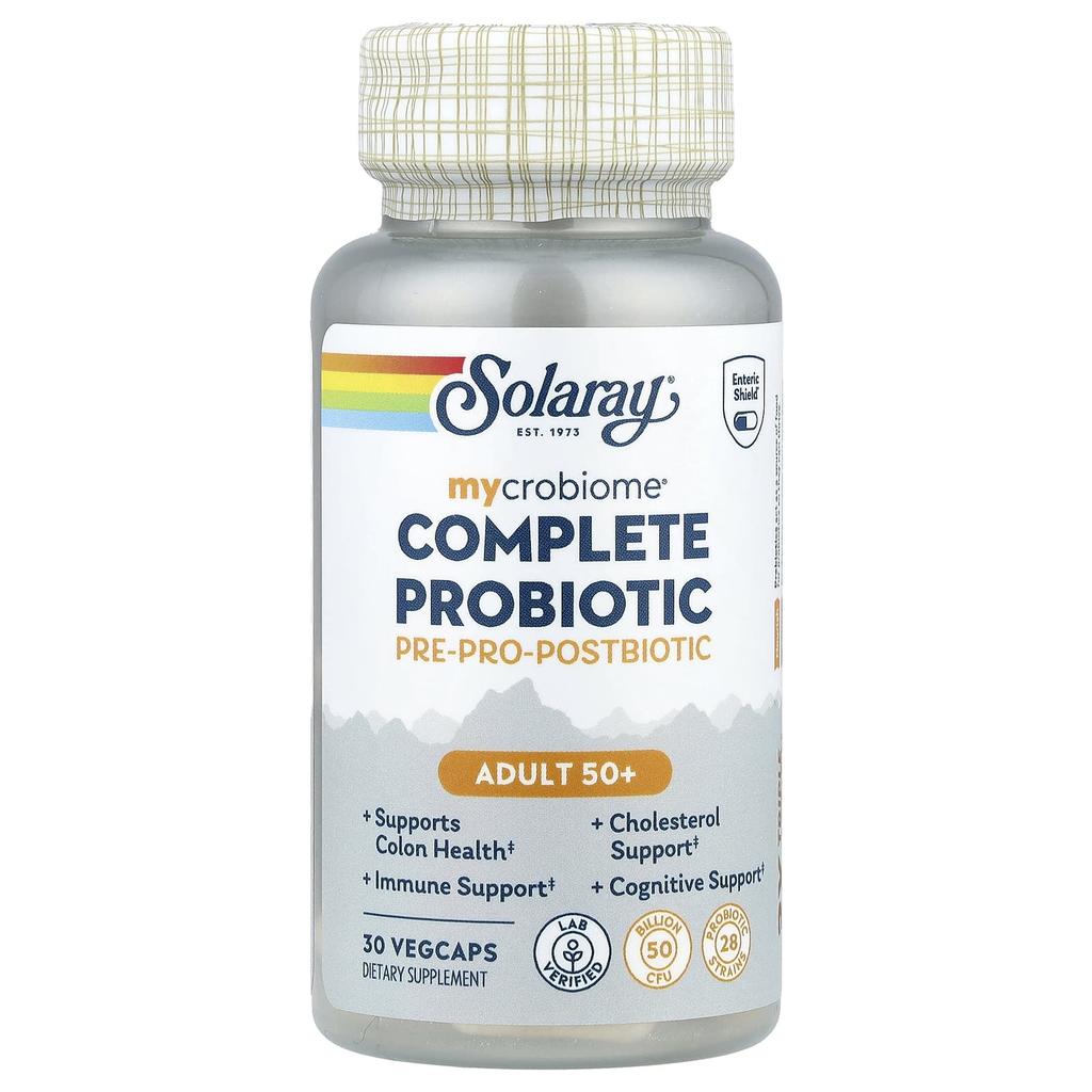 SOLARAY Mycrobiome®, Complete Probiotic, Adults 50+, 30 Veggie Capsules