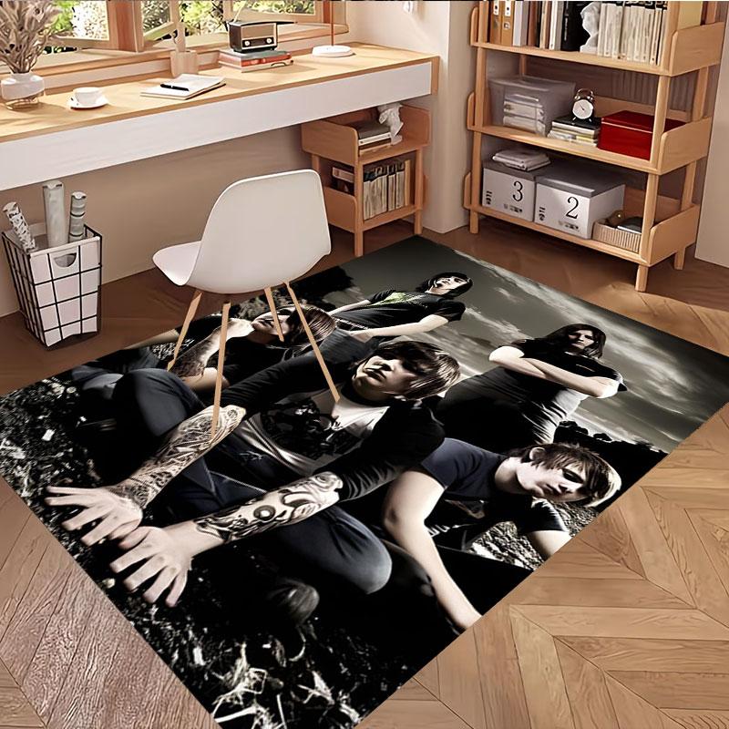 Bring Me the Horizon Print Rug, Washable Floor Carpet, For Entryway Dorm Laundry Room Office Study, Home Decor Birthday Christmas Gift