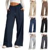 Женские повседневные брюки Stranding Solid Color Waist Fashion Wide Leg